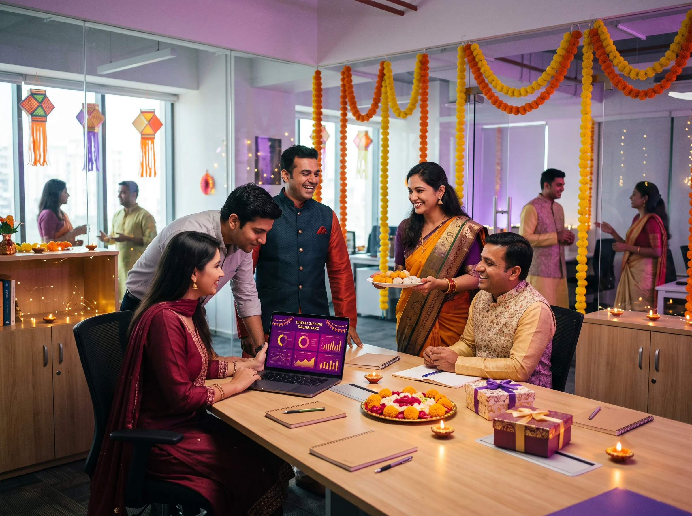 HR team planning Diwali corporate gifting